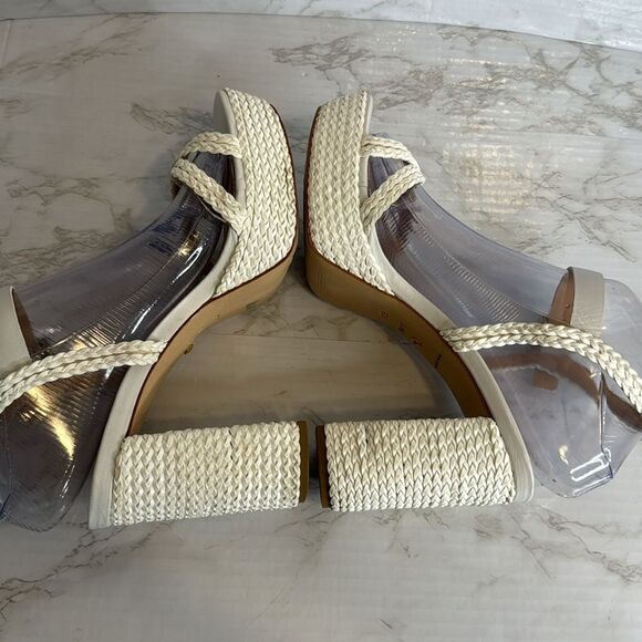 Raye ladies white rope platform heels with straps size 7.5 - Picture 7 of 12